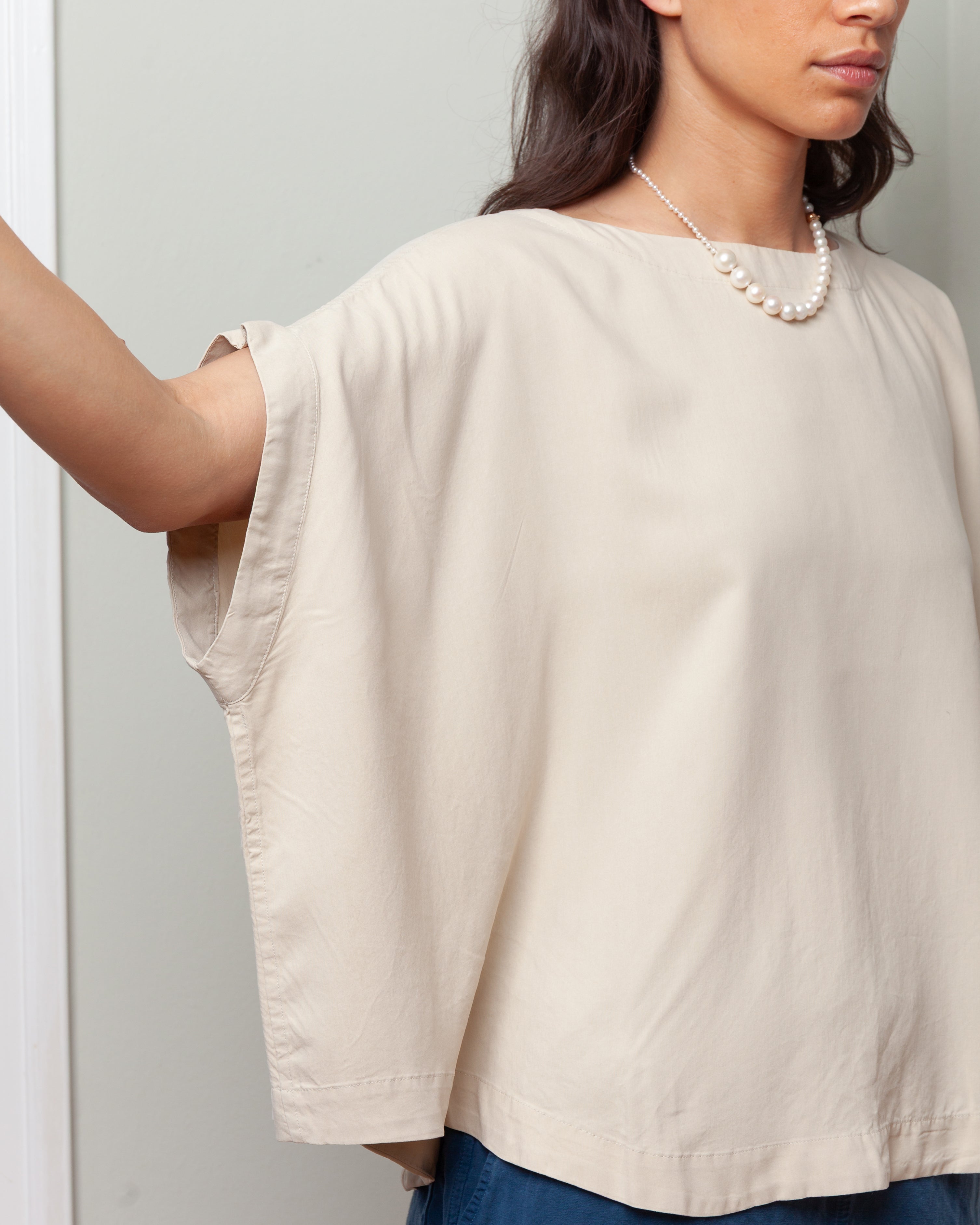 Casey Casey-Francesca Top - Spun Silk - Beige-Tops-Boboli-Vancouver-Canada