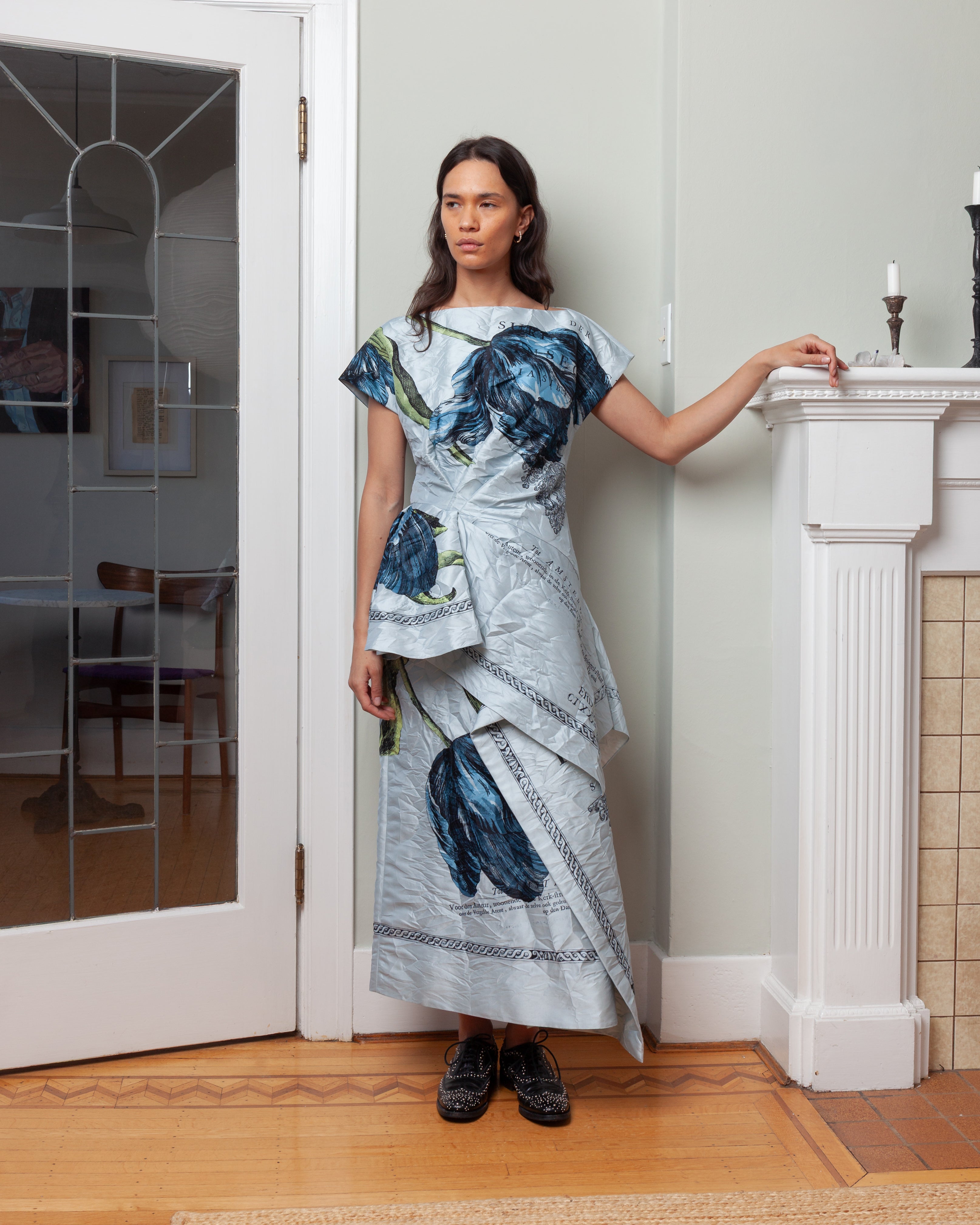 Erdem-Short Sleeve Asymmetric Top - Powder Blue-Tops-Boboli-Vancouver-Canada