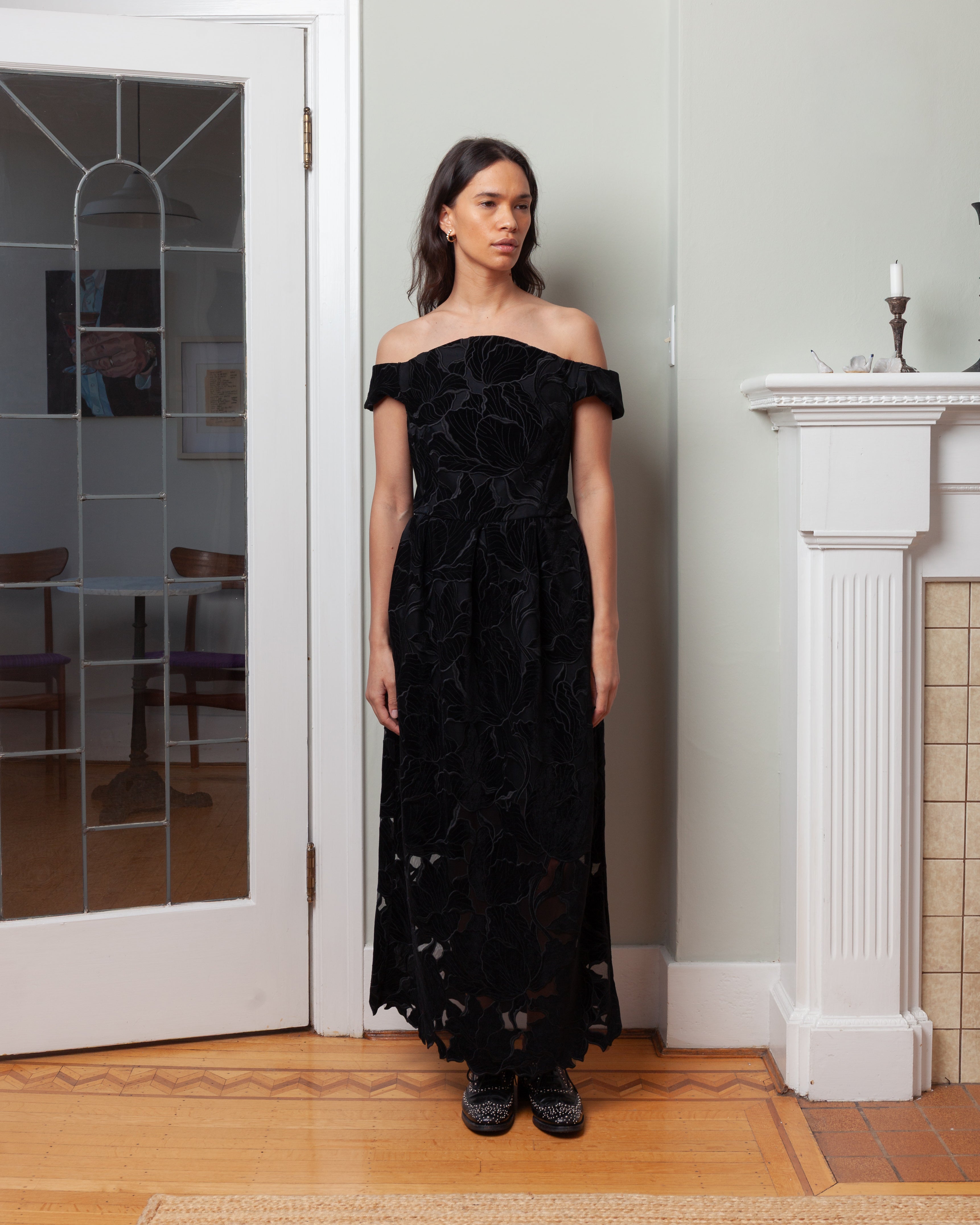 Erdem-Off Shoulder Cocktail Dress - Black-Dresses-Boboli-Vancouver-Canada