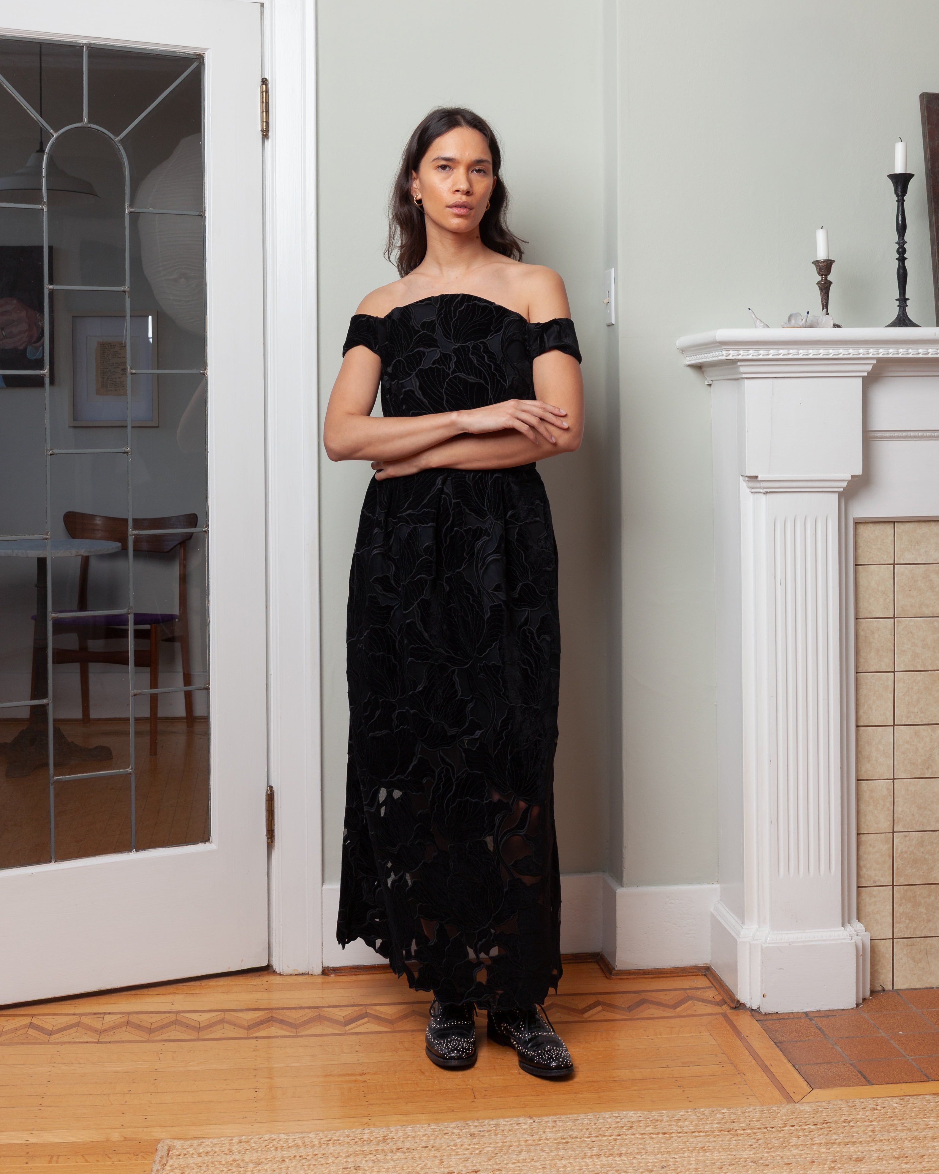 Erdem-Off Shoulder Cocktail Dress - Black-Dresses-Boboli-Vancouver-Canada