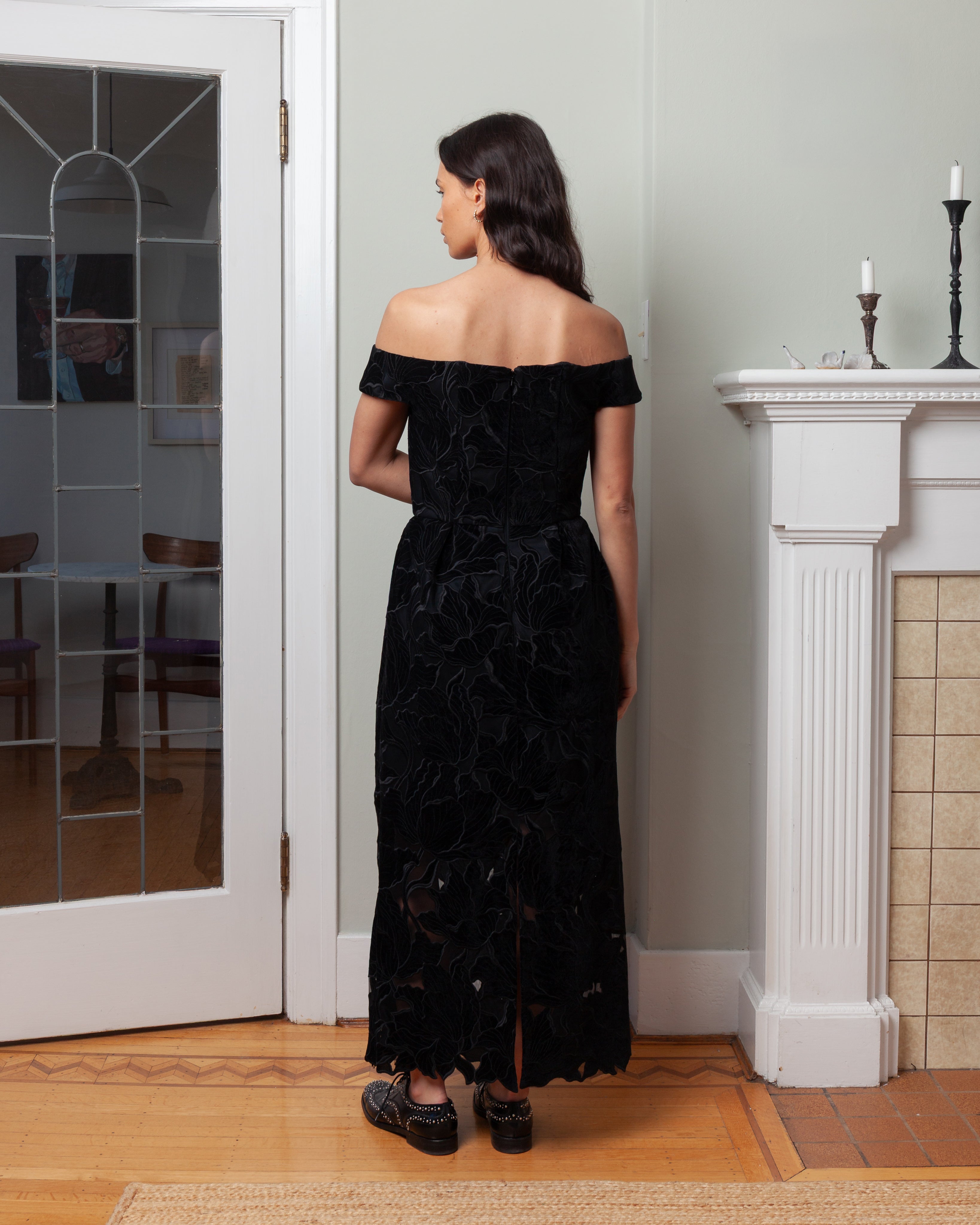 Erdem-Off Shoulder Cocktail Dress - Black-Dresses-Boboli-Vancouver-Canada