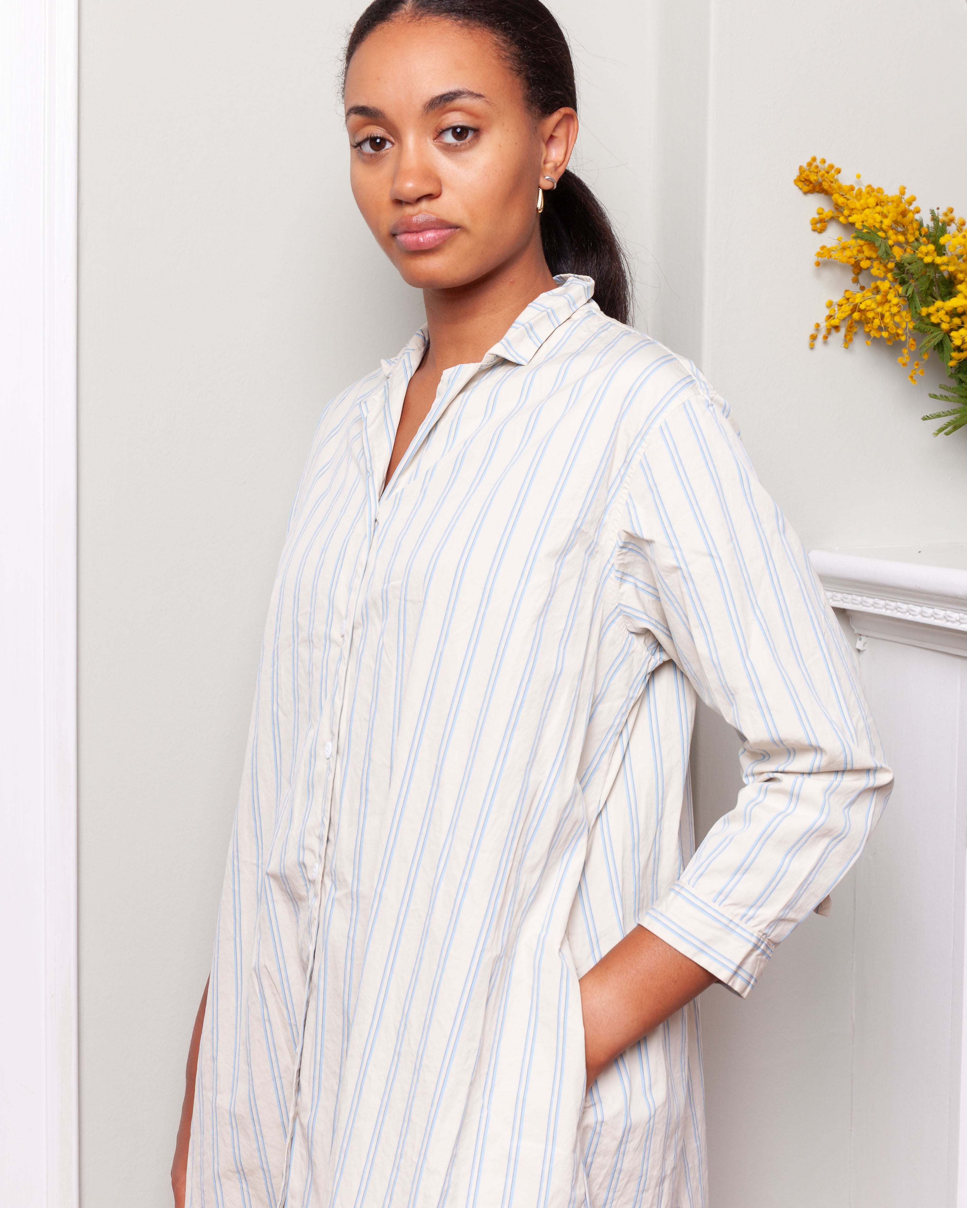 Dawn Dress - Cream Stripe