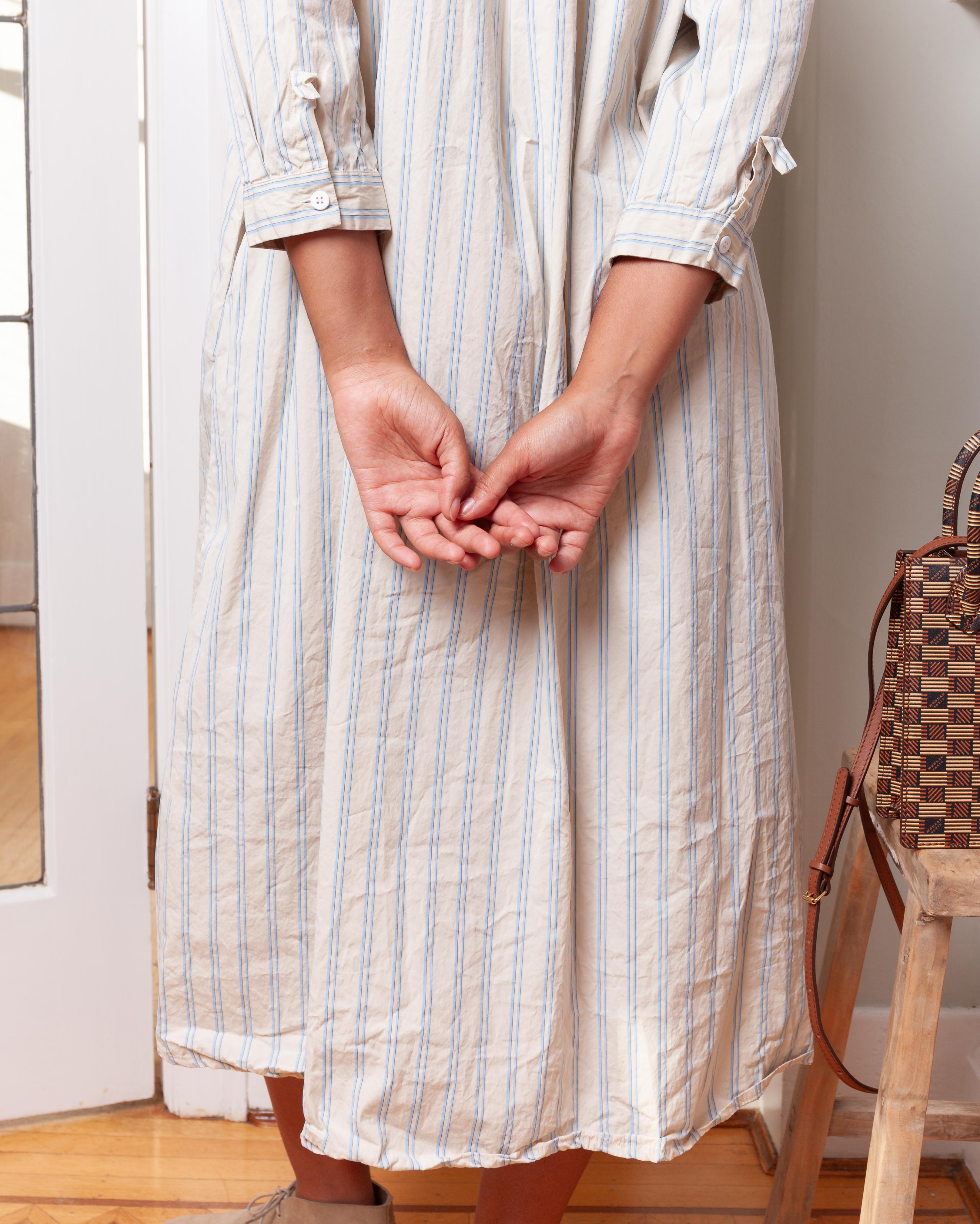 Dawn Dress - Cream Stripe