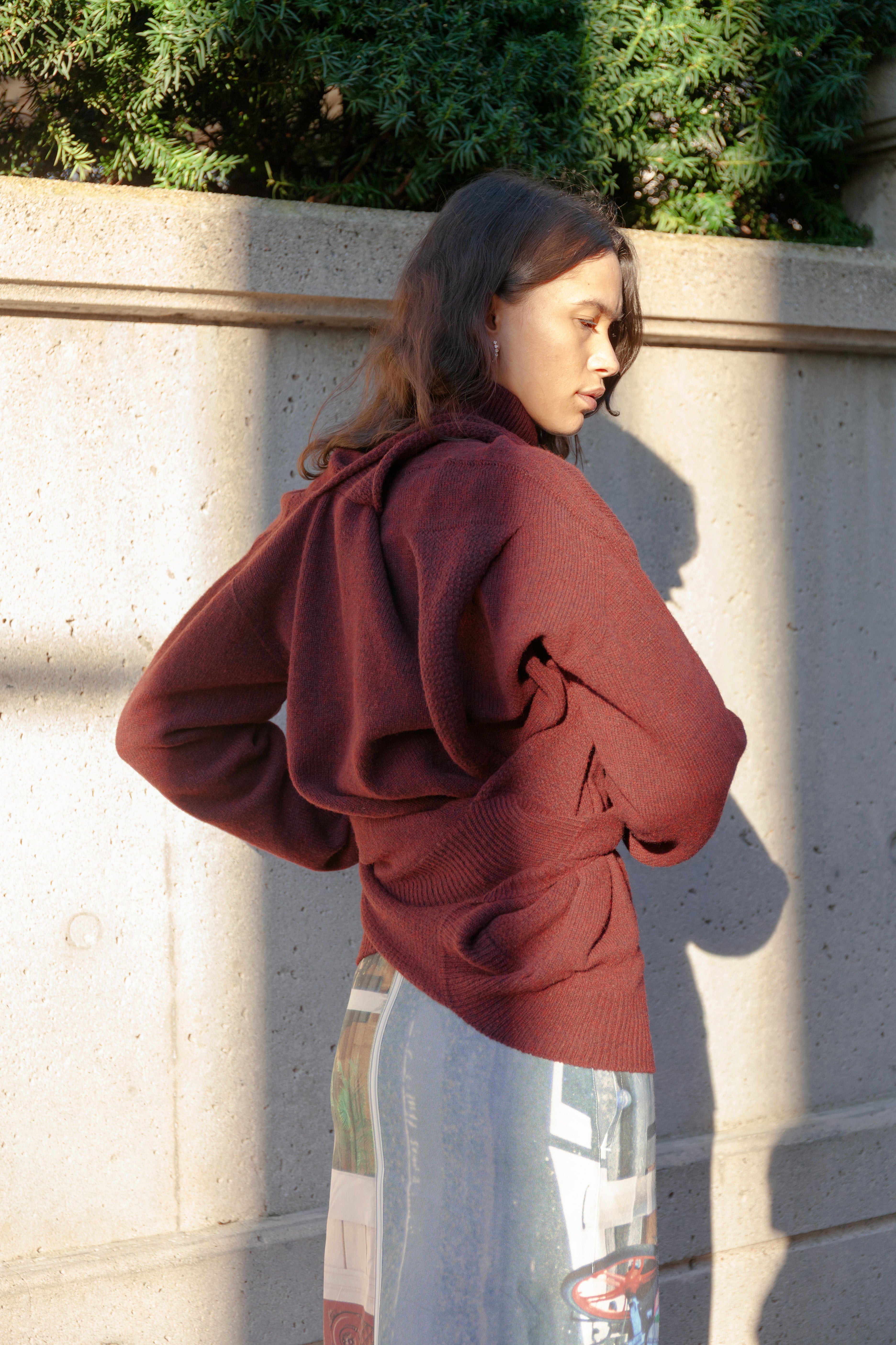 Backpack Knit Top - Dark Brown