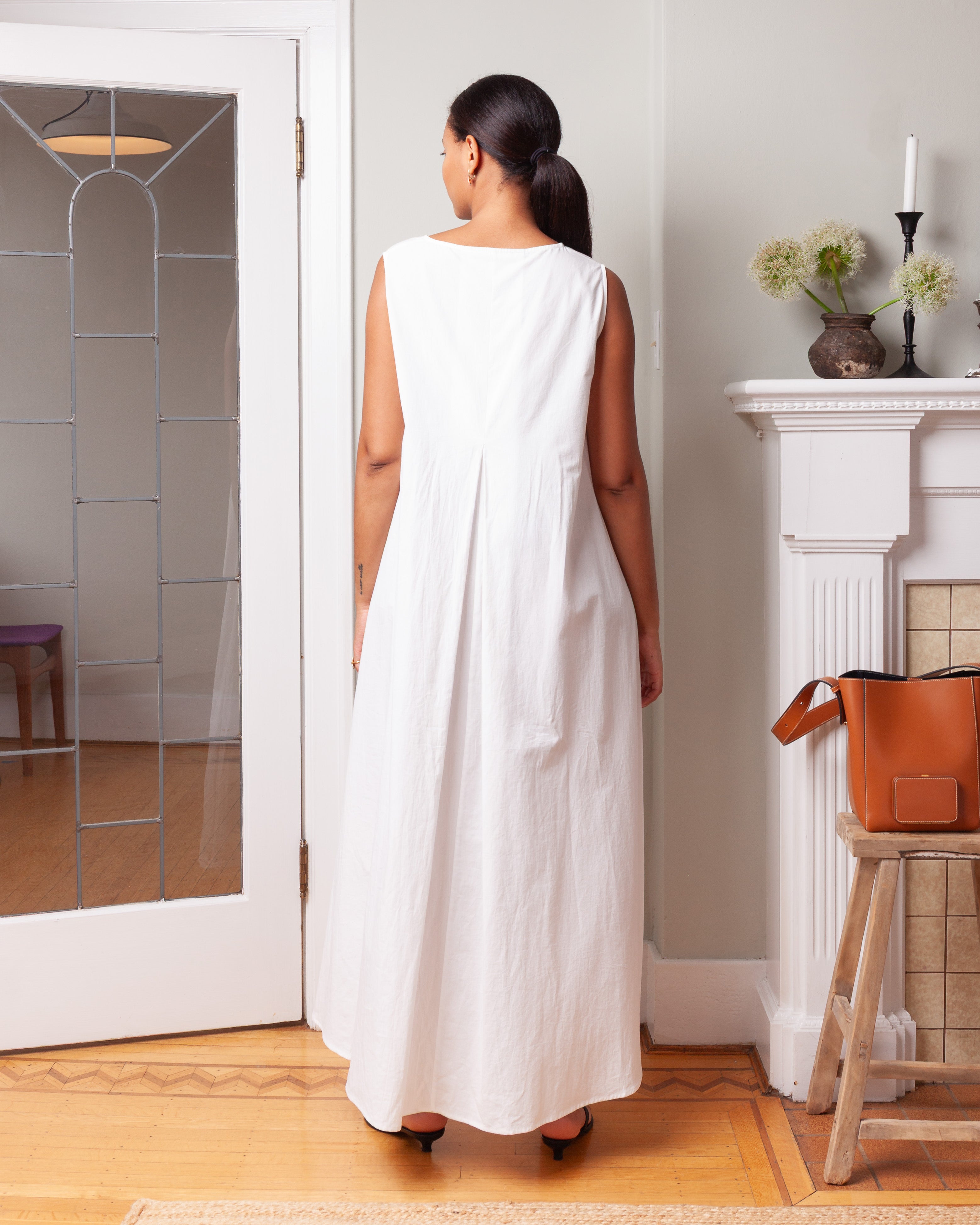 Long Tank Dress Cotton - White