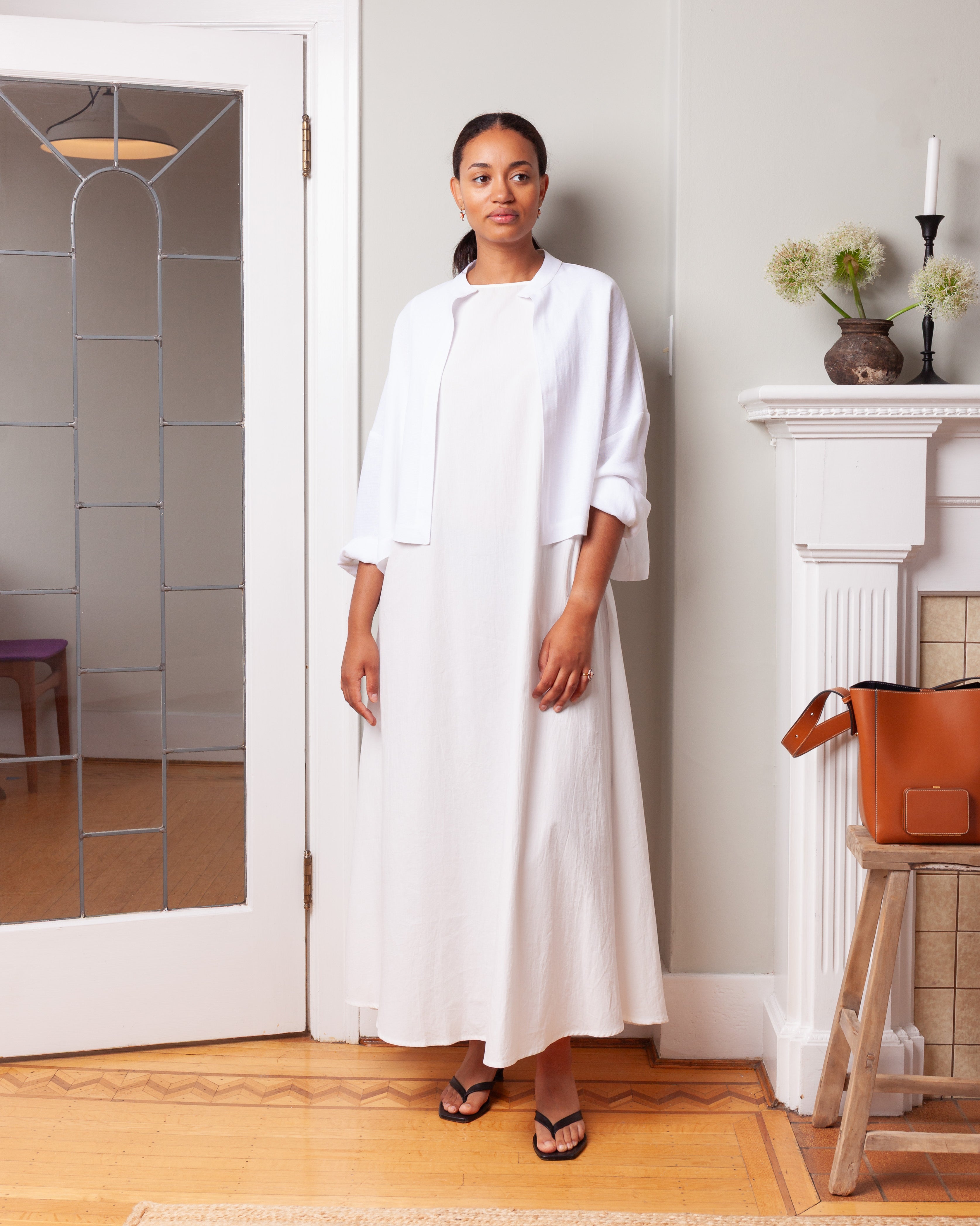 Long Tank Dress Cotton - White