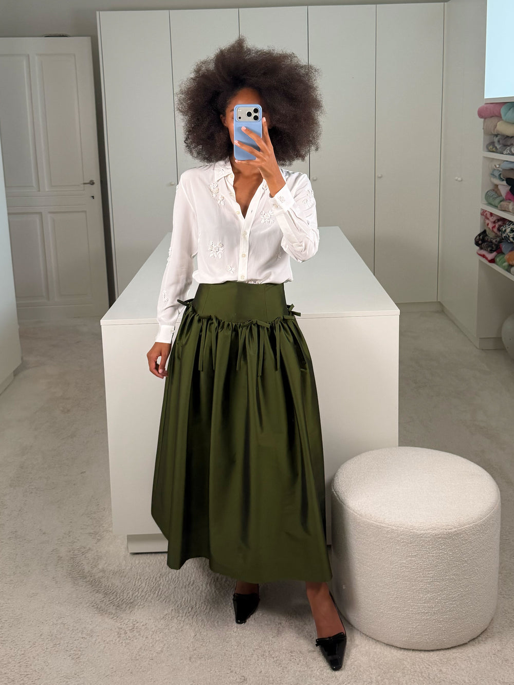 Bernadette-Oscar Skirt-Dark Lime-Skirts-Boboli-Vancouver-Canada