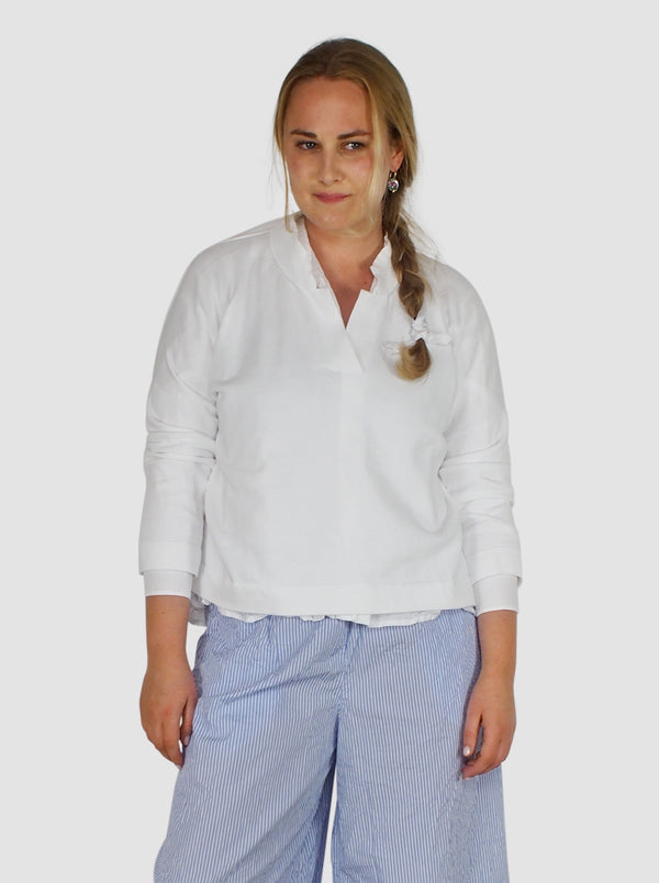 Daniela Gregis-Heavenly Knitted Polo - Optical White-Shirts-One Size-Boboli-Vancouver-Canada
