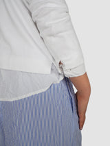 Daniela Gregis-Washed Pajama Trousers - White/Light Blue-Pants-One Size-Boboli-Vancouver-Canada