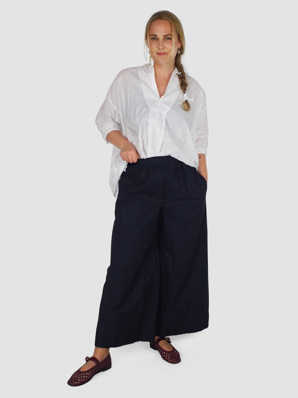 Daniela Gregis-Washed Pajama Trousers - Navy Blue-Pants-One Size-Boboli-Vancouver-Canada