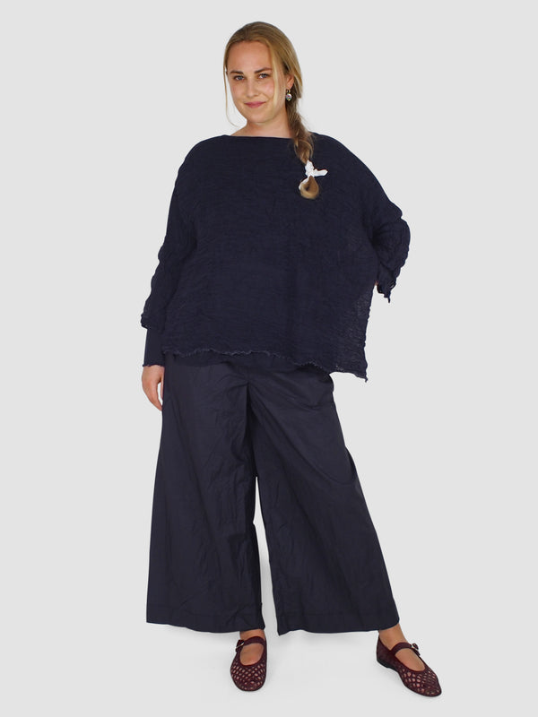Daniela Gregis-Washed Pajama Trousers - Dark Blue-Pants-One Size-Boboli-Vancouver-Canada