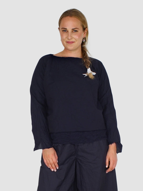 Daniela Gregis-Washed Gelso Shirt - Navy Blue-Shirts-One Size-Boboli-Vancouver-Canada