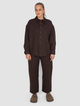 Mythinks-MY Cotton Wool Nel Shirt - Mocha-Shirts-Boboli-Vancouver-Canada