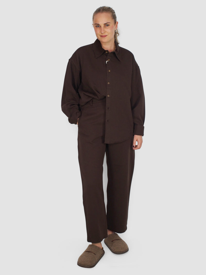 Mythinks-MY Cotton Wool Nel Shirt - Mocha-Shirts-Boboli-Vancouver-Canada