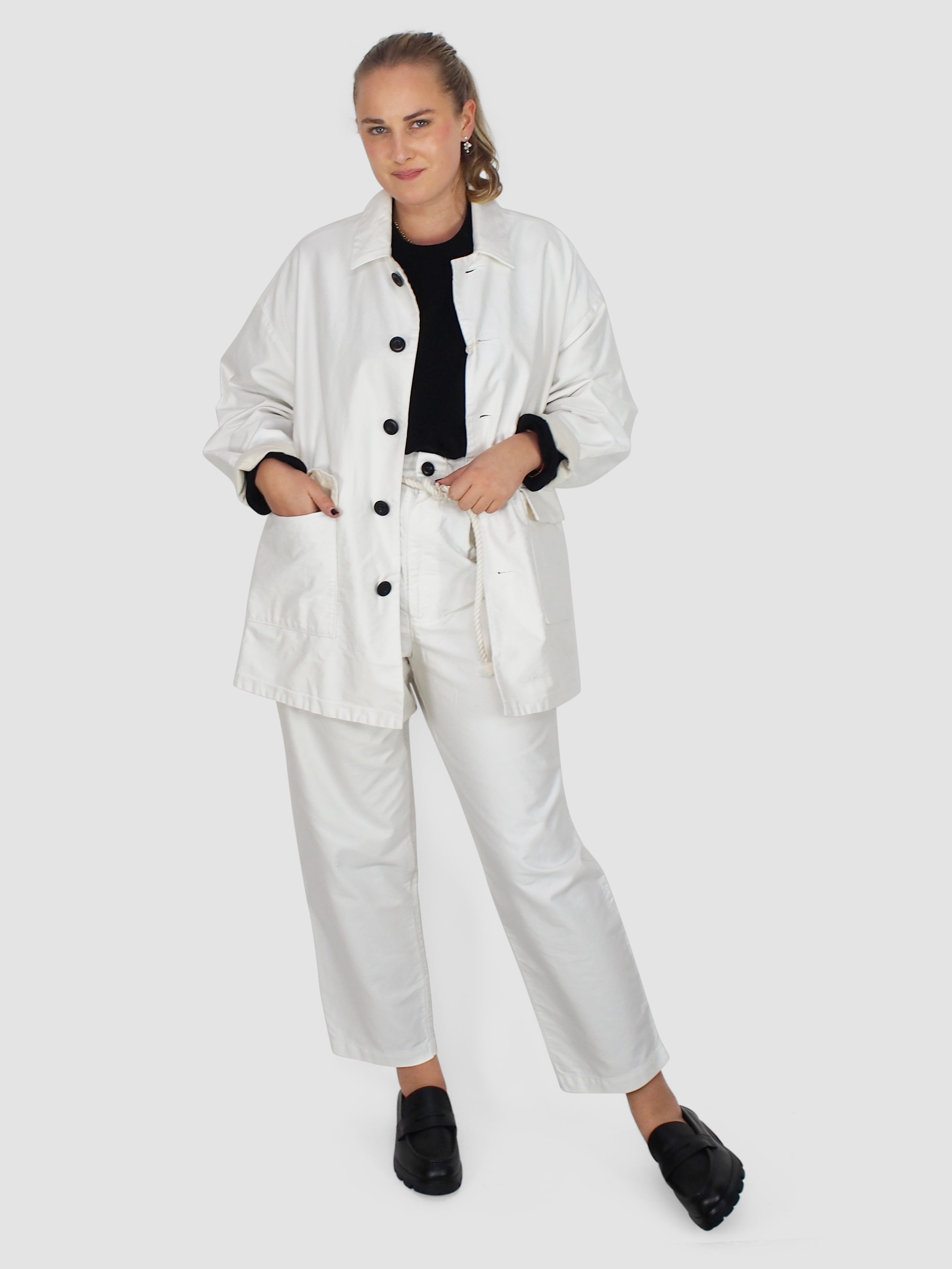 Mythinks-MY Moleskin Travel Jacket - White-Jackets-Boboli-Vancouver-Canada