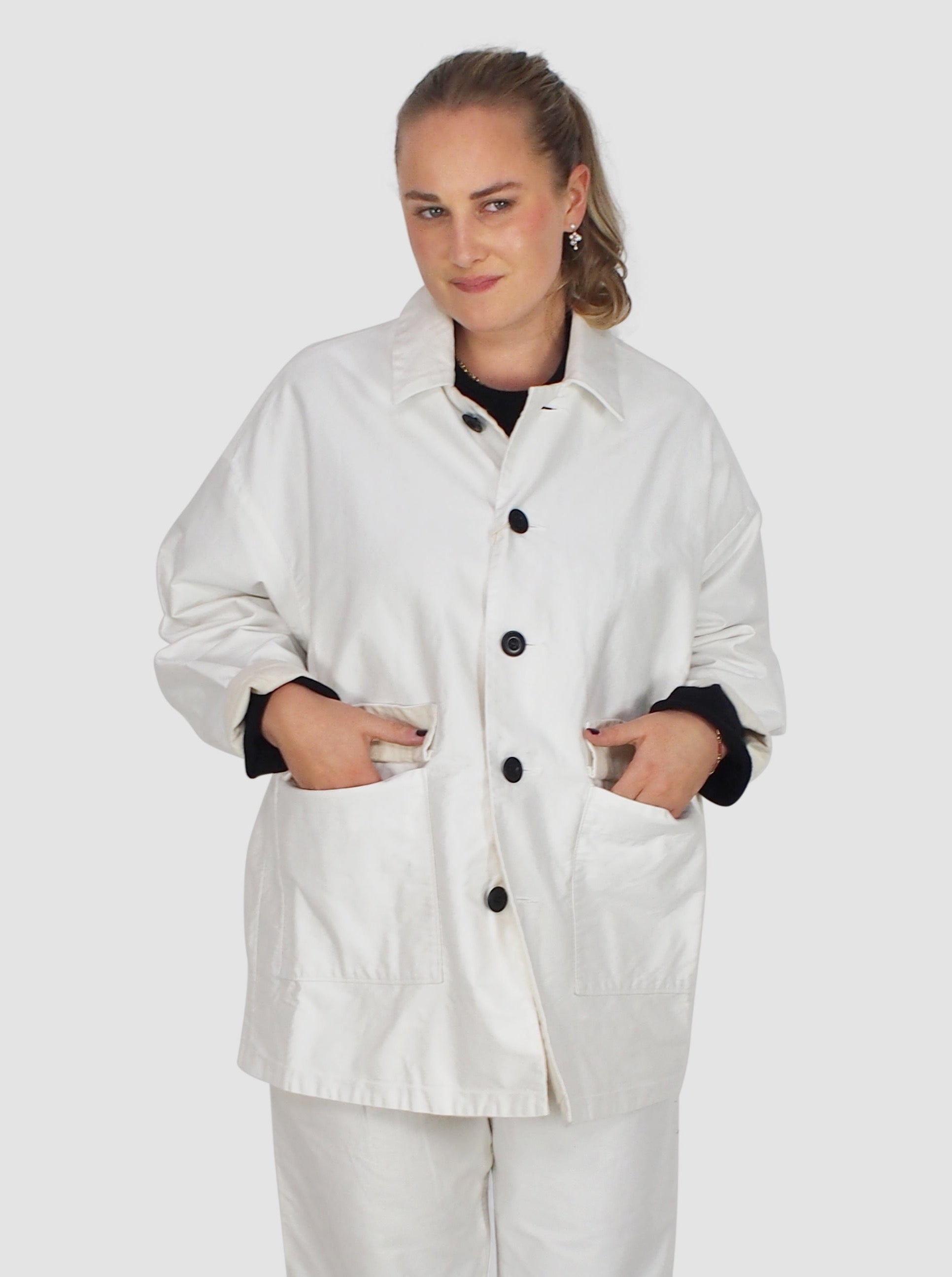 Mythinks-MY Moleskin Travel Jacket - White-Jackets-Boboli-Vancouver-Canada