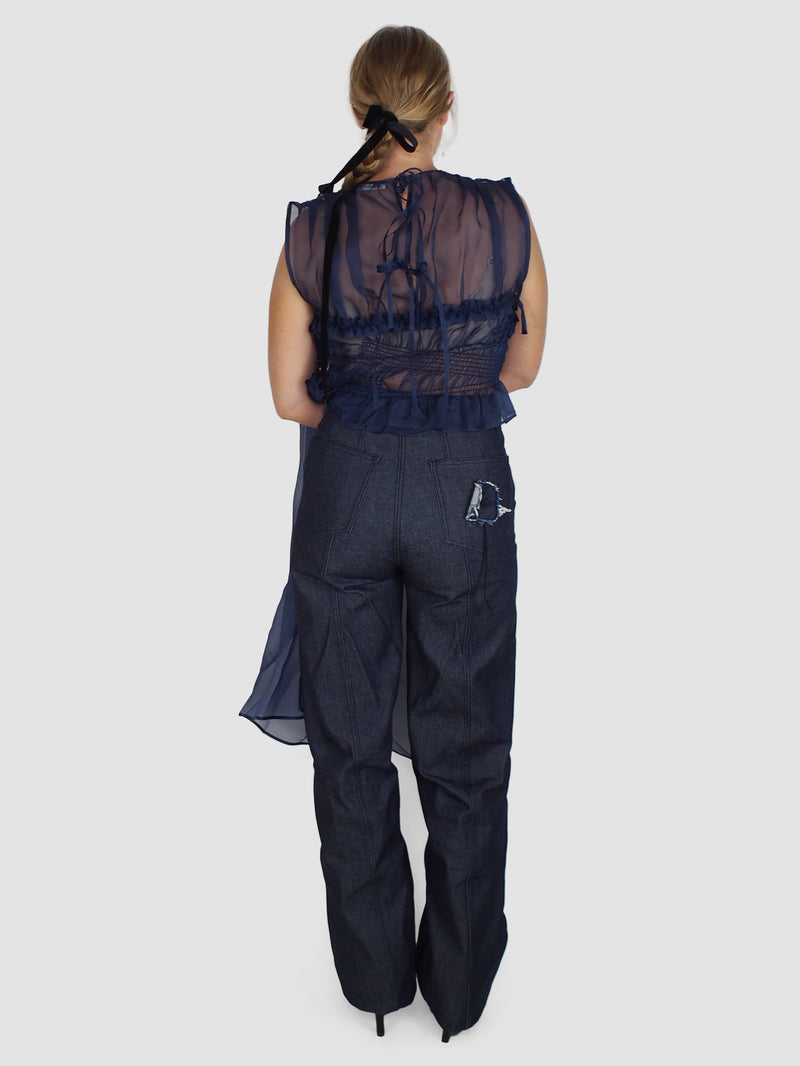 Unmi Overlay Organza - Navy Blue
