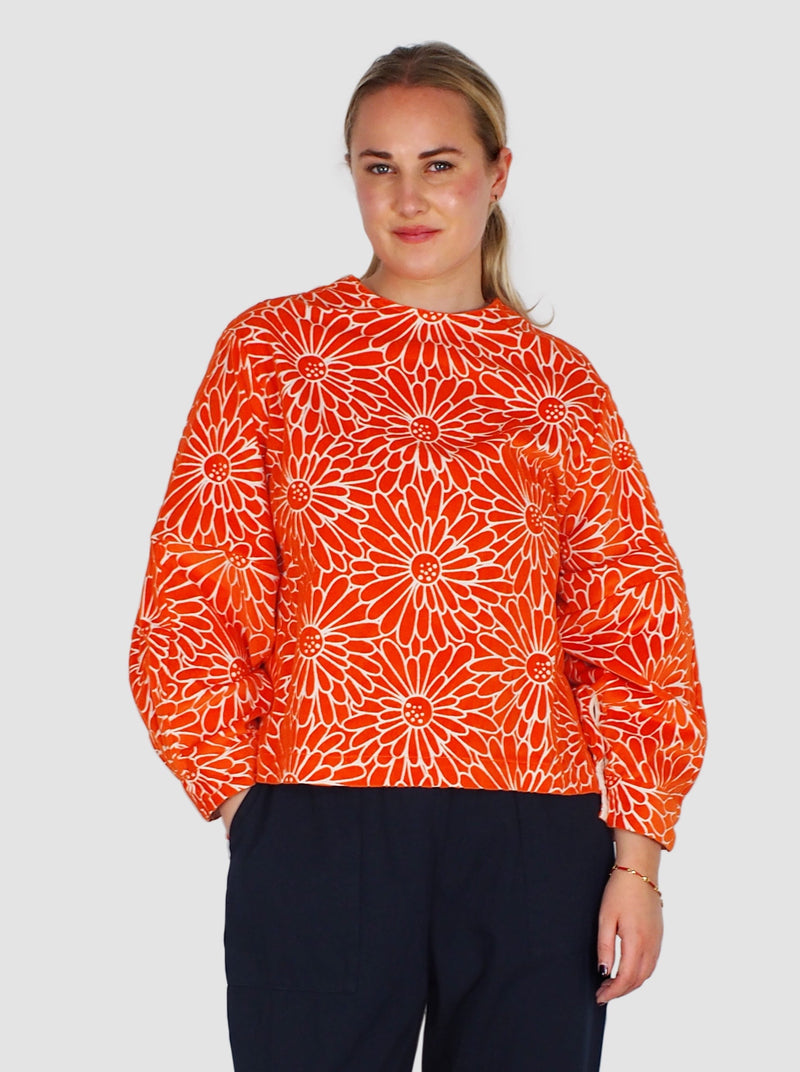 Biggy Top - Flower Vel - Orange