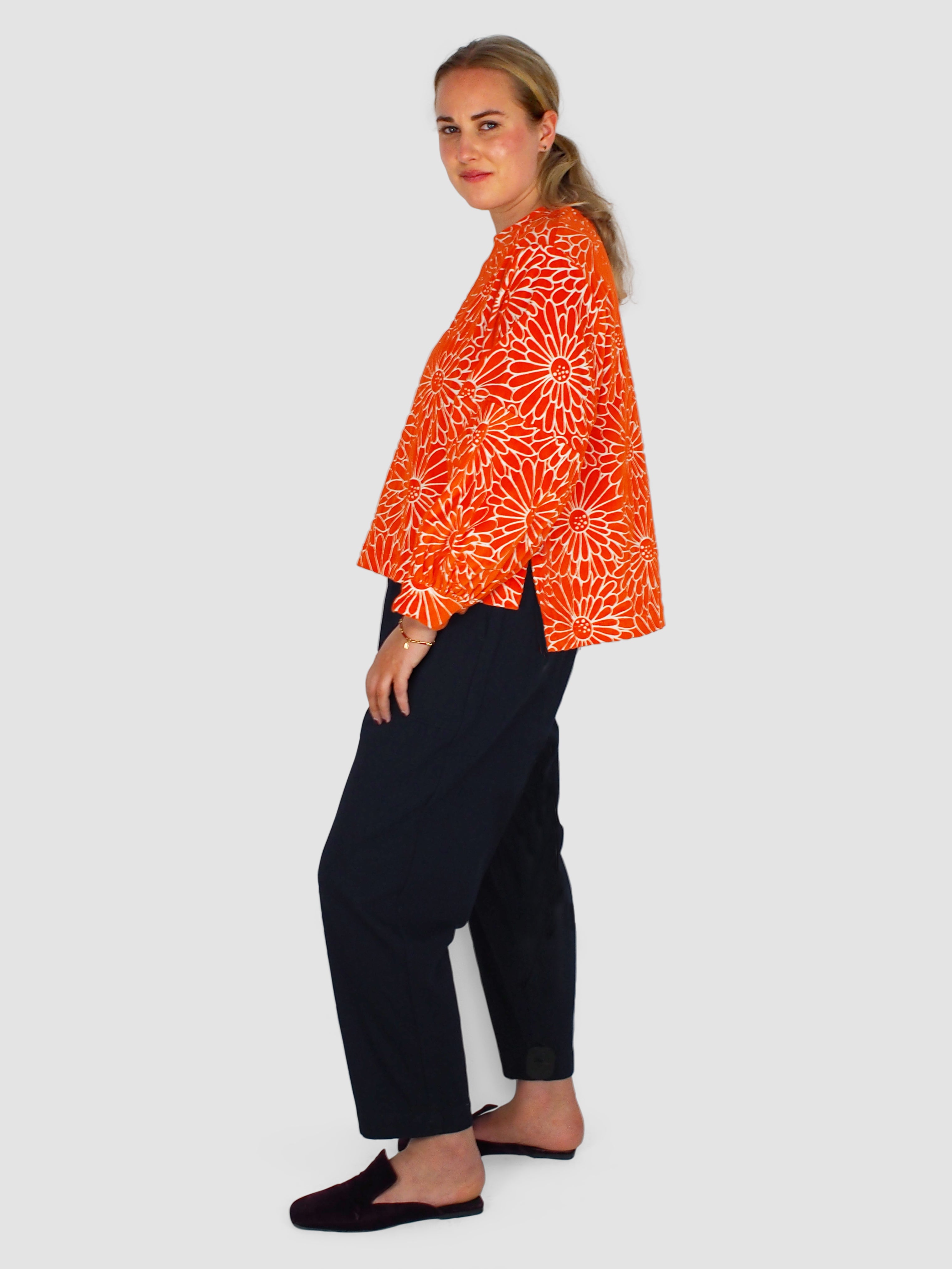 Biggy Top - Flower Vel - Orange