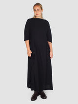Daniela Gregis-3/4 Sleeve Dress - Black-Dresses-Boboli-Vancouver-Canada