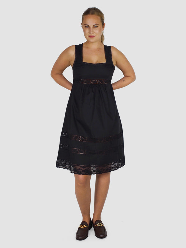 Rossana Short Cotton Dress - Black