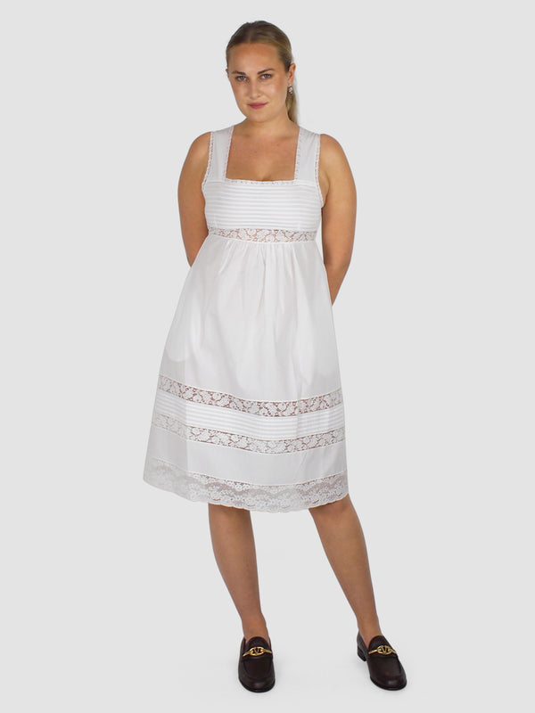 Rossana Short Cotton Dress - White