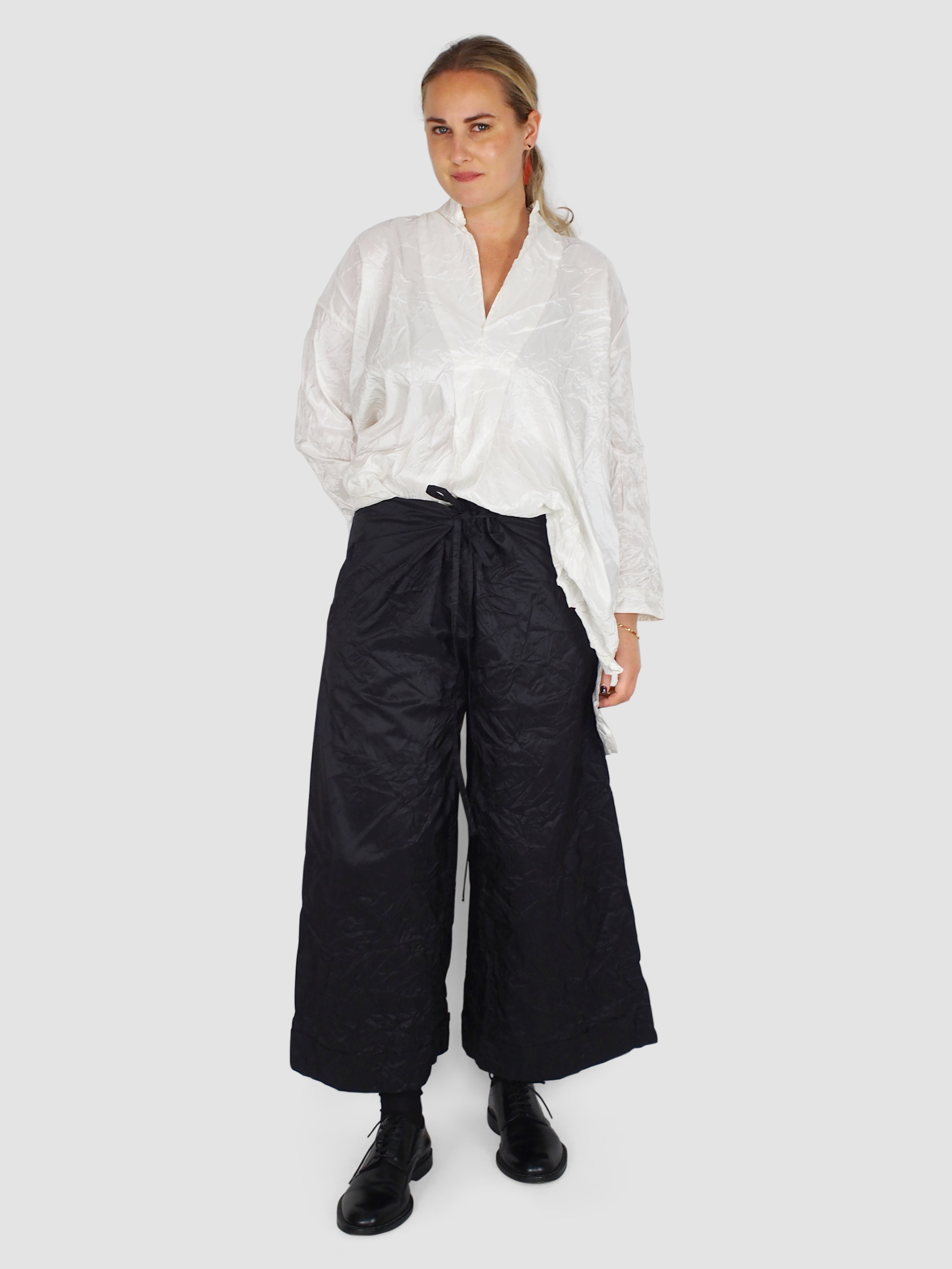 Daniela Gregis-Washed Trousers Classic - Black-Pants-One Size-Boboli-Vancouver-Canada