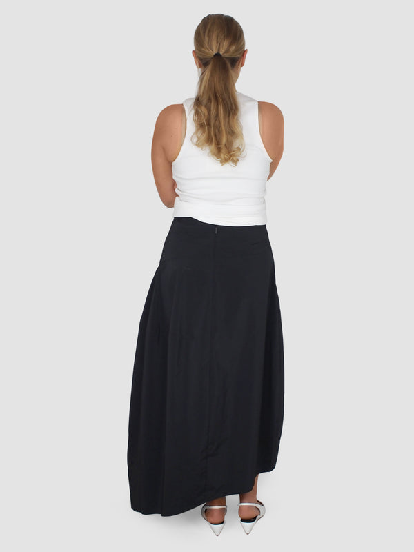 Tibi-Nylon Asymmetrical Balloon Skirt - Black-Skirts-Boboli-Vancouver-Canada