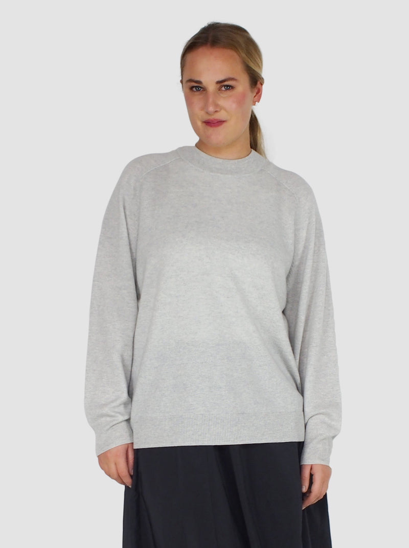 Tibi-Washable Cashmere Crewneck Sweater - Grey-Sweaters-Boboli-Vancouver-Canada