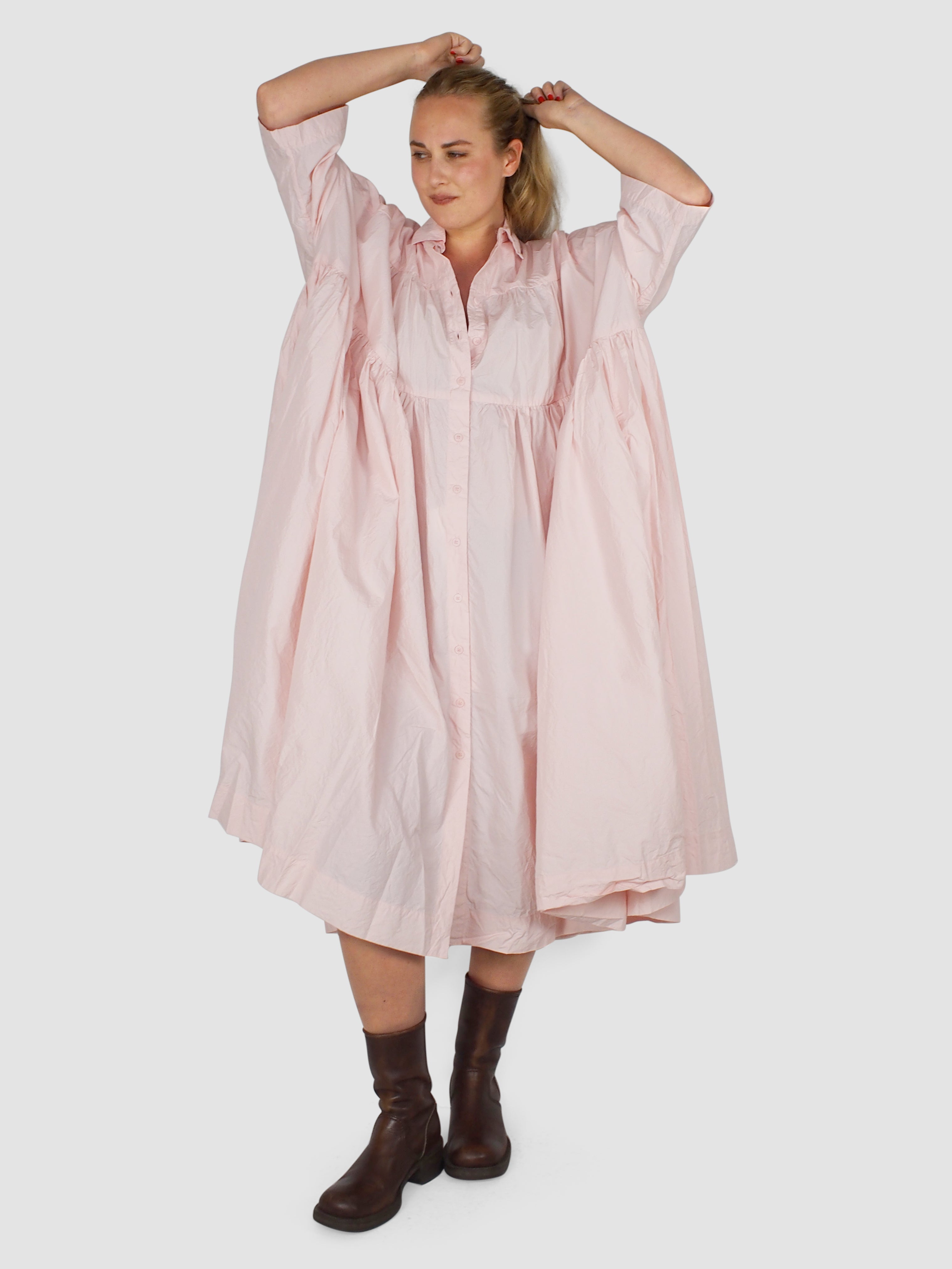 Casey Casey-Square Dress - Tafta - Pink-Dresses-Boboli-Vancouver-Canada