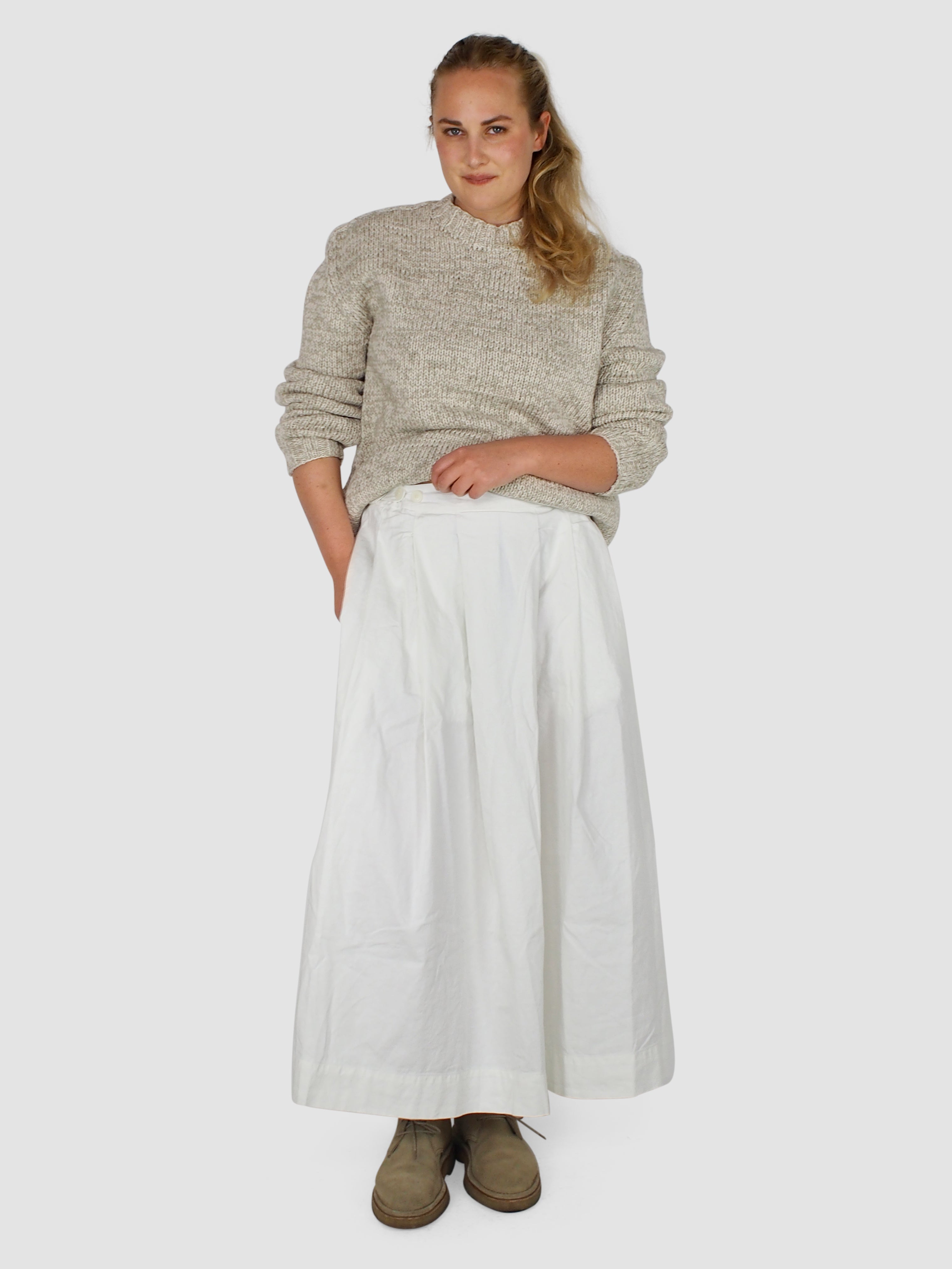 Casey Casey-Bowling Skirt - Cot Lin - Off White-Skirts-Boboli-Vancouver-Canada