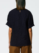 Tibi-Crinkle Shirting Easy T - Midnight Navy-Shirts-Boboli-Vancouver-Canada