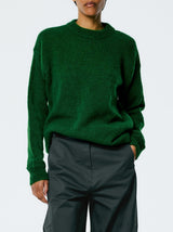 Tibi-Soft Mohair Crewneck Easy Pullover - Grass-Sweaters-XS-Boboli-Vancouver-Canada