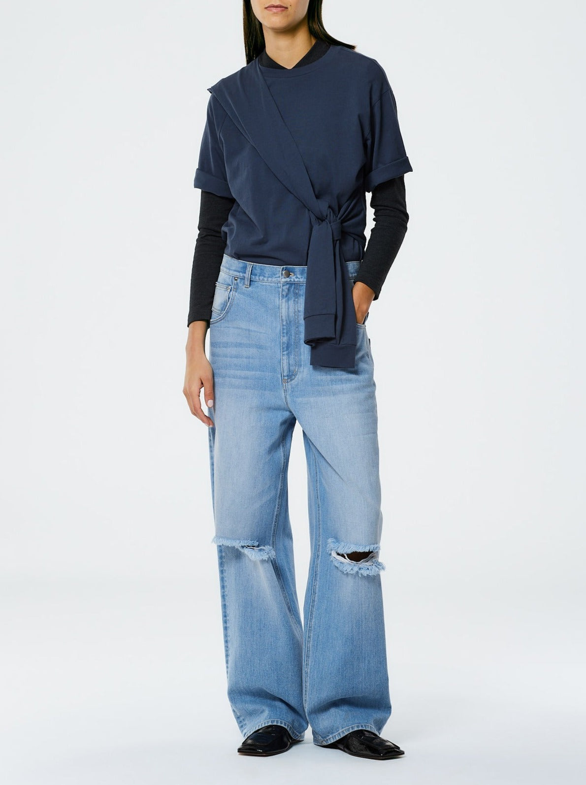 Tibi-Vintage Wash Denim Ryder Jean - Vintage Blue-Pants-24-Boboli-Vancouver-Canada