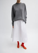 Tibi-Anna Merino Wool Pullover - Heather Grey-Sweaters-Boboli-Vancouver-Canada