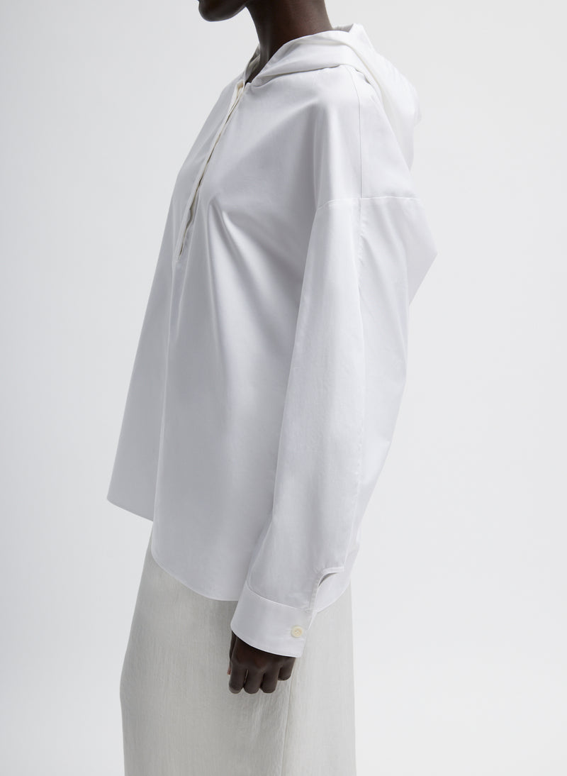 Tibi-Eco Poplin Hooded Shirt - White-Shirts-Boboli-Vancouver-Canada