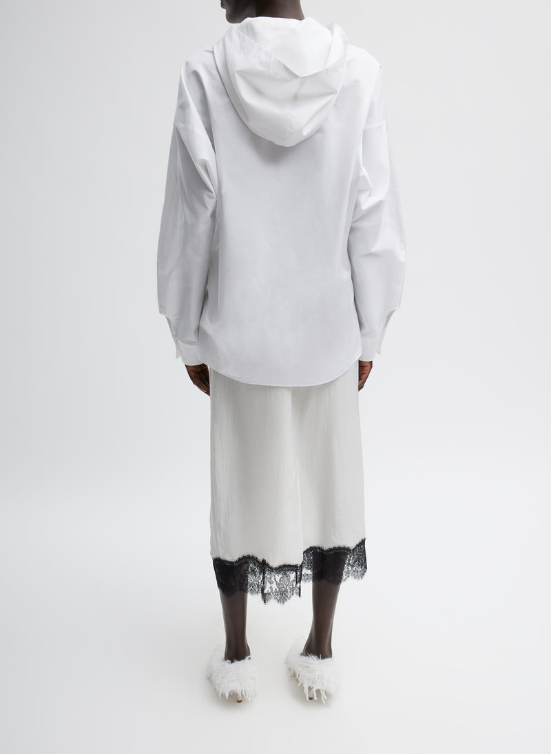 Tibi-Eco Poplin Hooded Shirt - White-Shirts-Boboli-Vancouver-Canada