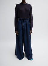 Tibi-Indigo Barre Walker Wide Leg Jean - Indigo-Pants-Boboli-Vancouver-Canada