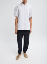 Tibi-Luxe Pique Polo Shirt - White-Shirts-Boboli-Vancouver-Canada