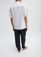 Tibi-Luxe Pique Polo Shirt - White-Shirts-Boboli-Vancouver-Canada