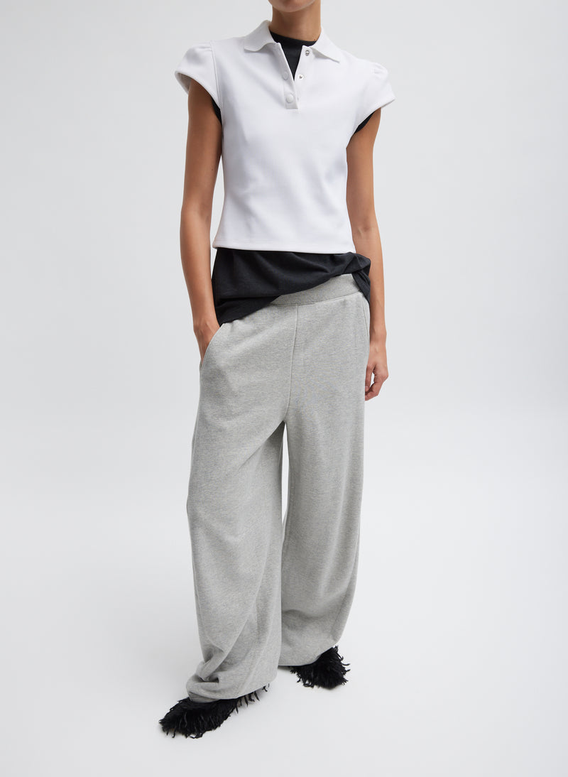 Tibi-Sweatshirt Program Winslow Pant - Heather Grey-Pants-Boboli-Vancouver-Canada