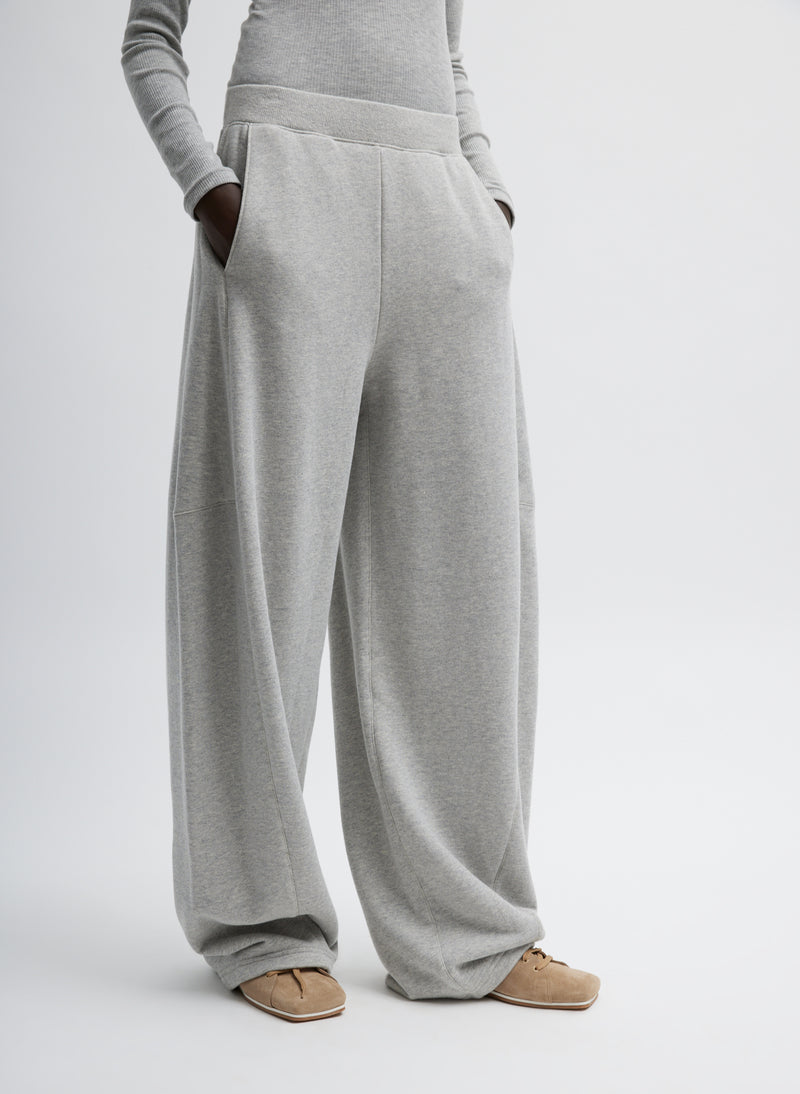 Tibi-Sweatshirt Program Winslow Pant - Heather Grey-Pants-Boboli-Vancouver-Canada