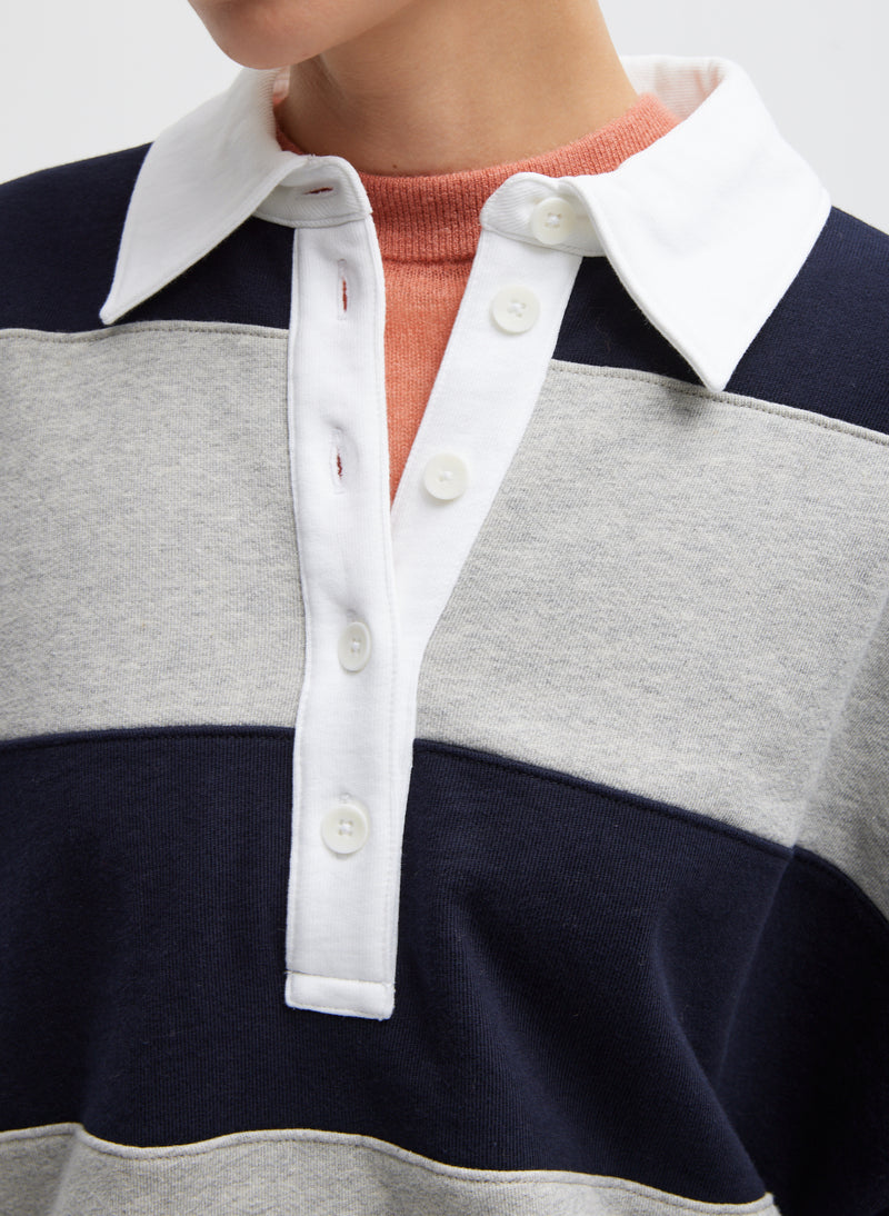 Tibi-Sweatshirt Program Polo Collar Sweatshirt - Navy/Multi-Sweaters-Boboli-Vancouver-Canada