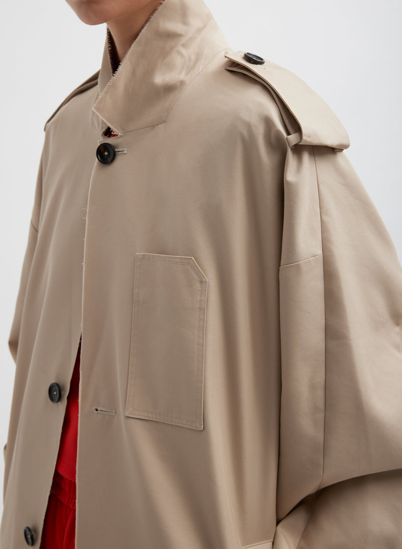 Tibi-Reversed Cuffed Trench - Tan-Coats-Boboli-Vancouver-Canada