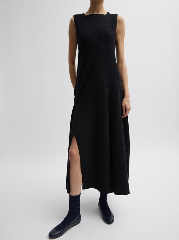 Tibi-Boucle Knit Sculpted Dress - Black-Dresses-US 02-Boboli-Vancouver-Canada