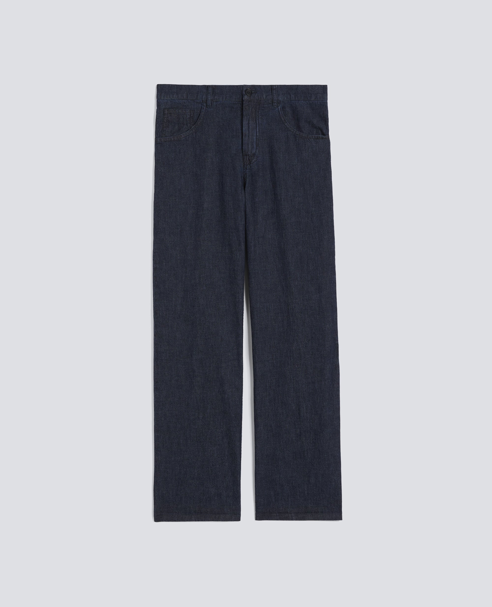 Aspesi-Lightweight Denim Trousers - Dark Denim-Pants-Boboli-Vancouver-Canada