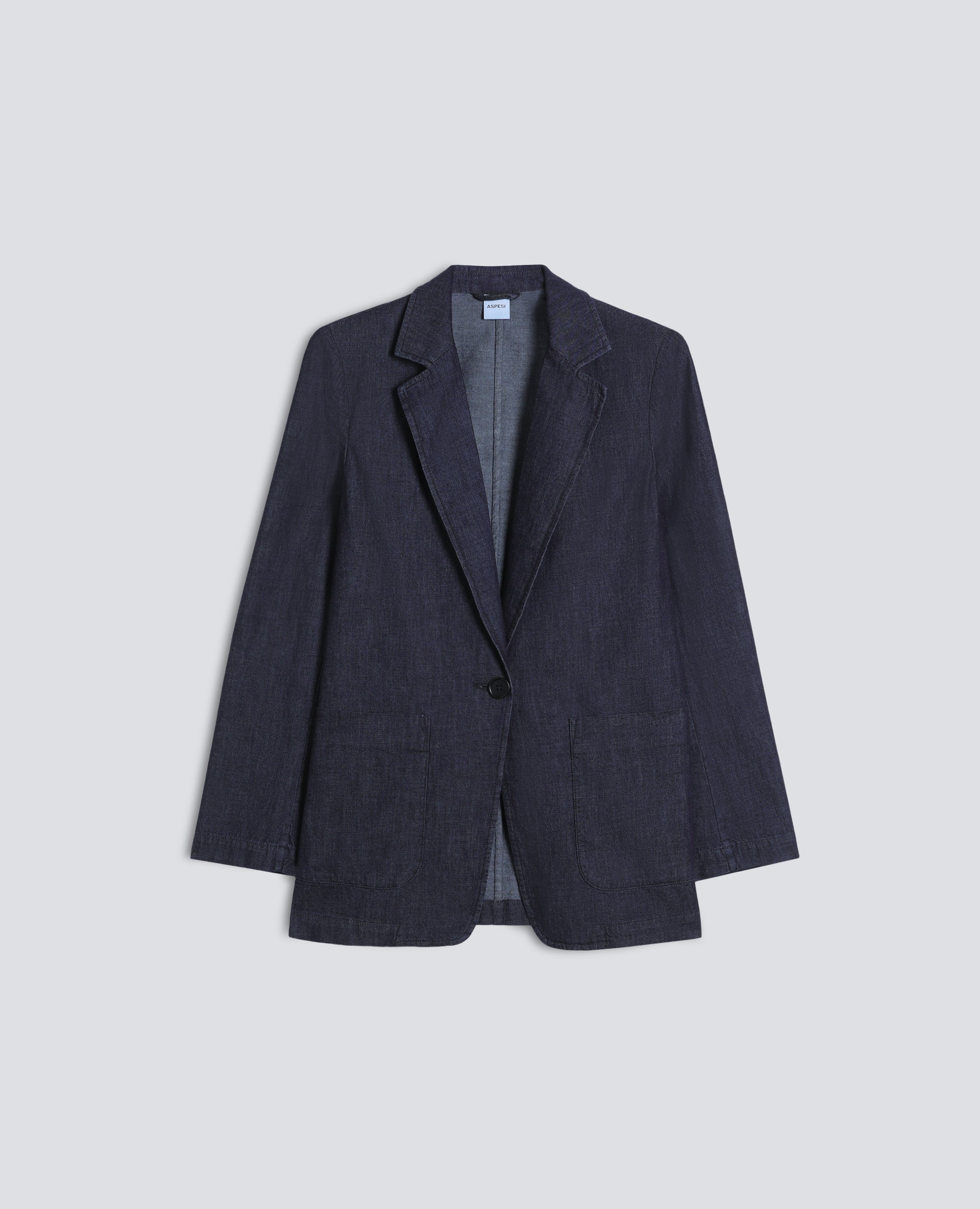 Aspesi-Deconstructed Single-Breasted Jacket - Dark Denim-Blazers-Boboli-Vancouver-Canada