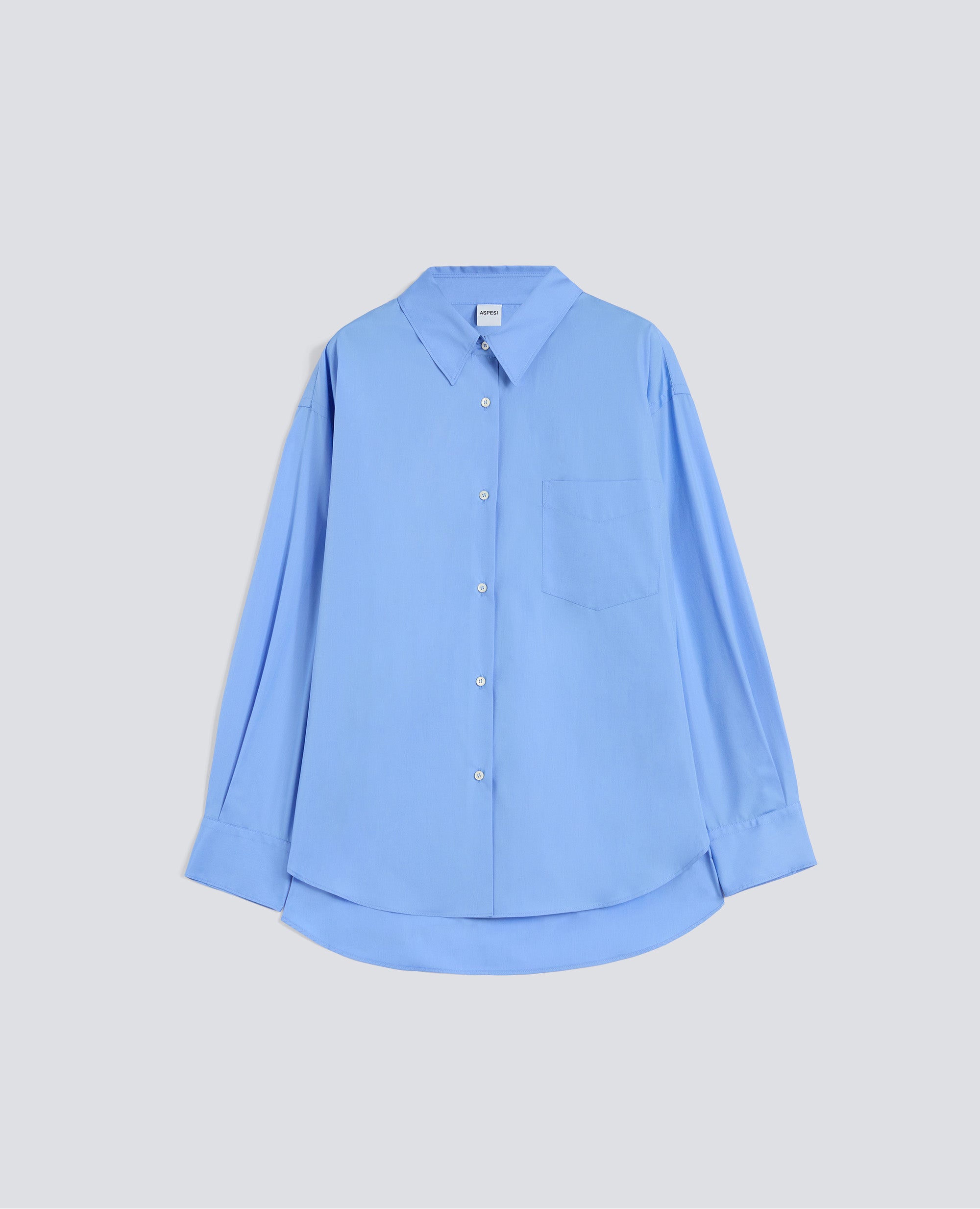 Aspesi-Cotton Poplin Shirt - Sky Blue-Blouses-Boboli-Vancouver-Canada