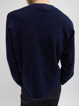 Tibi-Double Faced Cashmere Easy Sweater - Navy Darna-Sweaters-Boboli-Vancouver-Canada