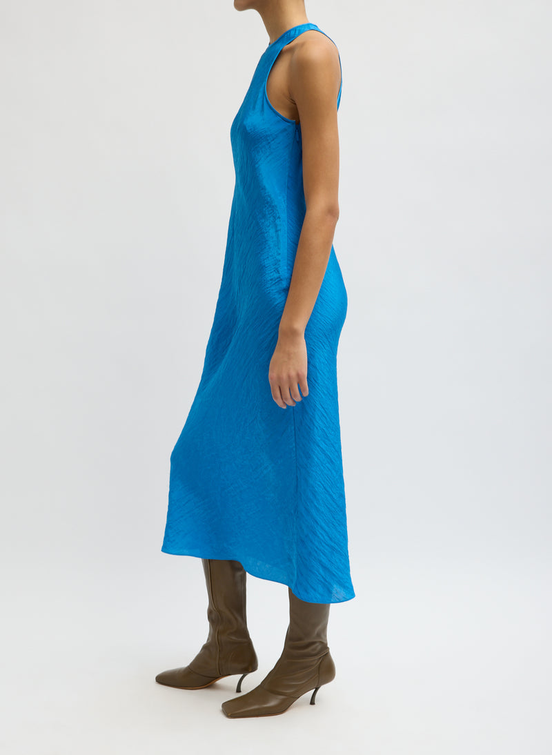 Tibi-The Crinkle Slip Midi Bias Dress - Bright Blue-Dresses-Boboli-Vancouver-Canada